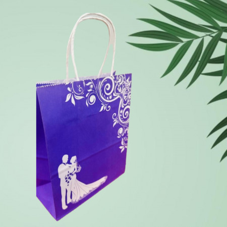 Purple wedding paper bag